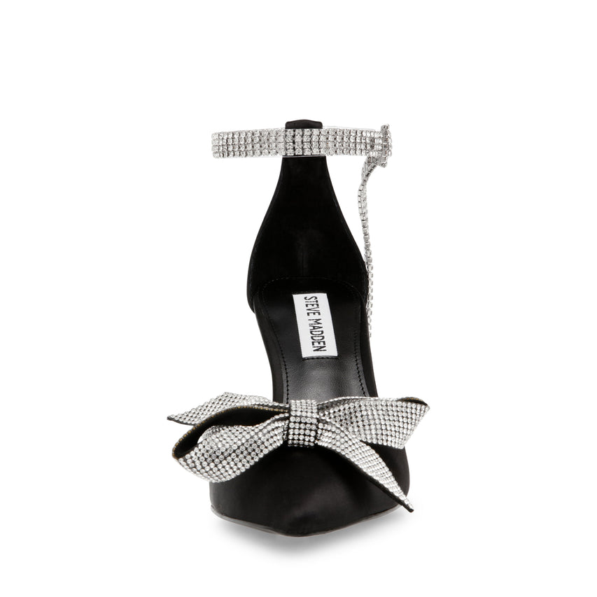 Live Up Black Satin Tacones para Mujer