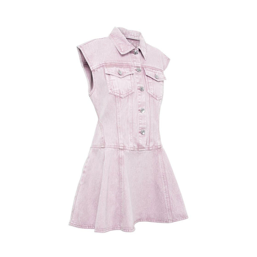 Liya Dress Chalk Violet Vestido de Mezclilla Rosa
