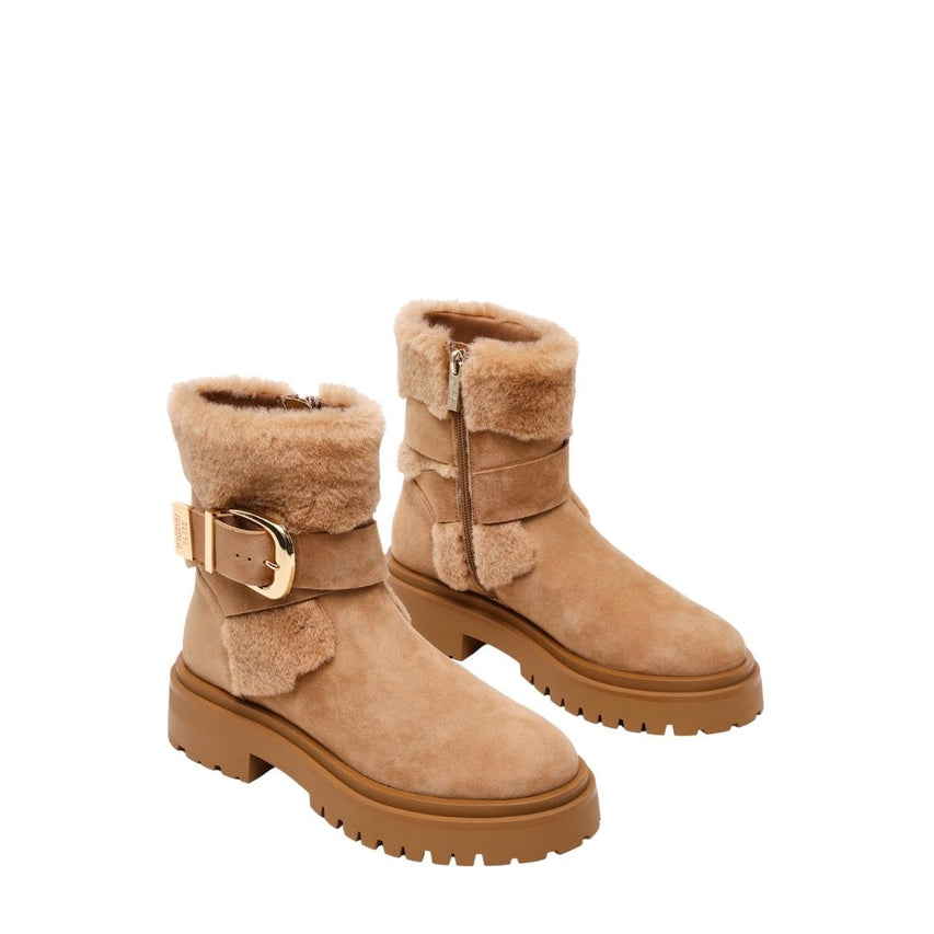 Lodge Tan Suede Botines Afelpados Cafés para Mujer