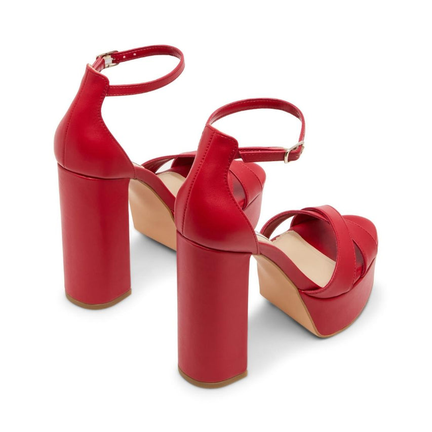 Lonzo Red Tacones con Plataforma Rojos Para Mujer