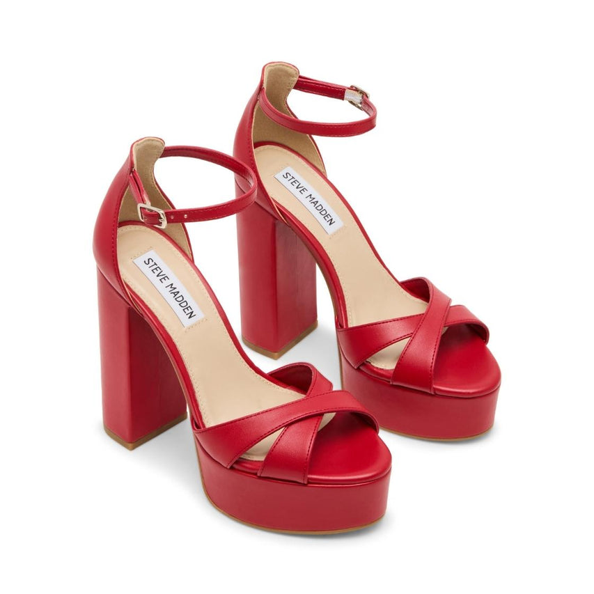 Lonzo Red Tacones con Plataforma Rojos