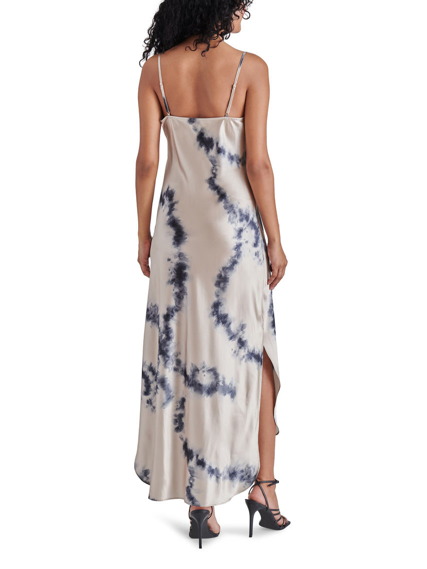 Lorenza Dress Shibori Print Vestido Hueso con Azul para Mujer