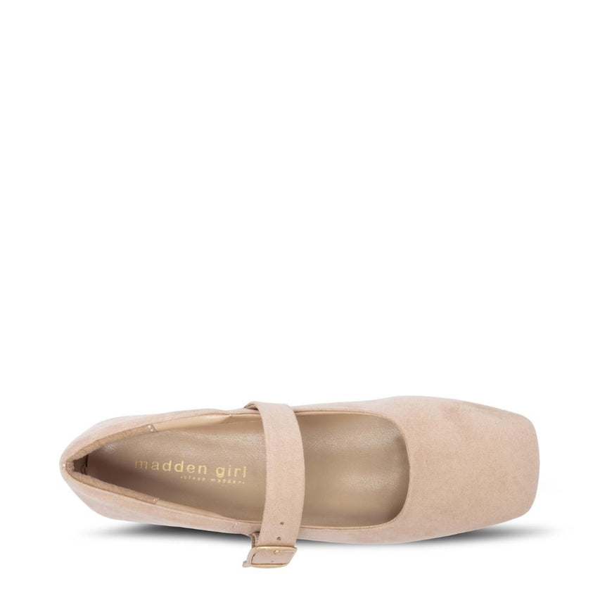 Loris Taupe Fabric Flats Beige Para Mujer de Terciopelo con Hebilla