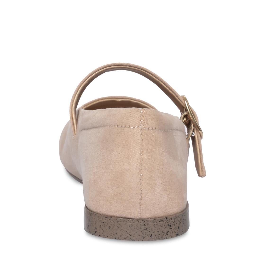 Loris Taupe Fabric Flats Beige Para Mujer de Terciopelo
