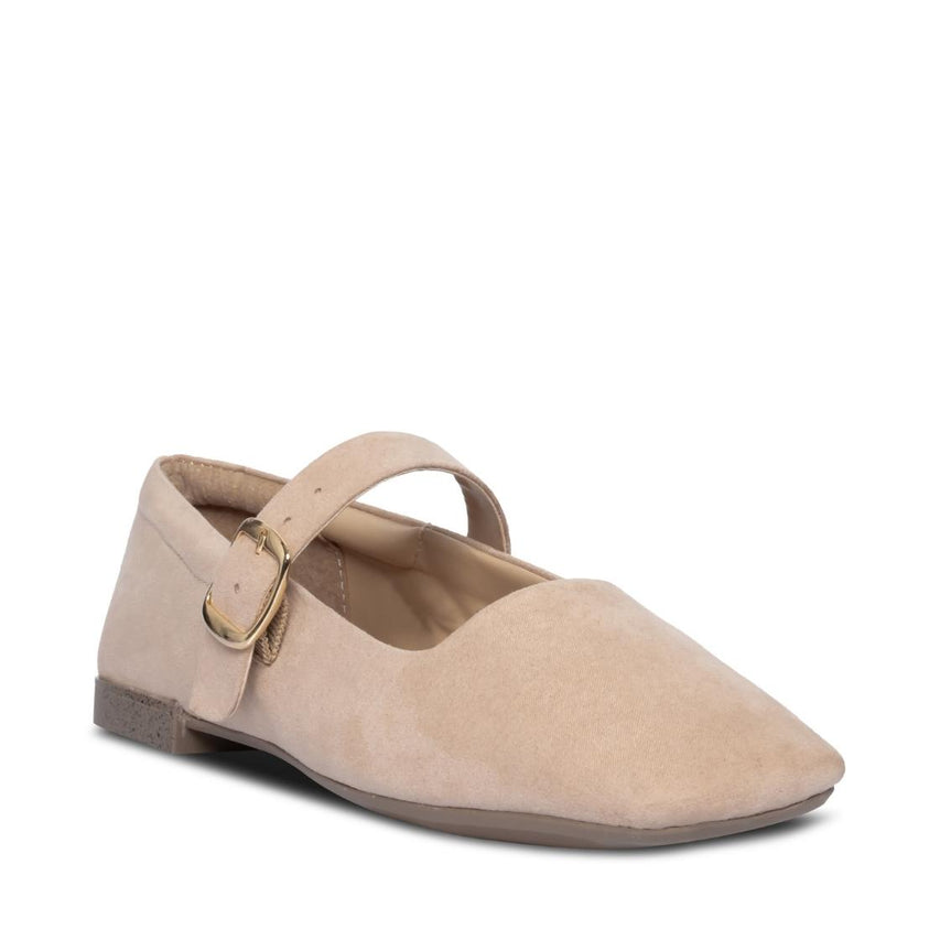 Loris Taupe Fabric Flats Beige