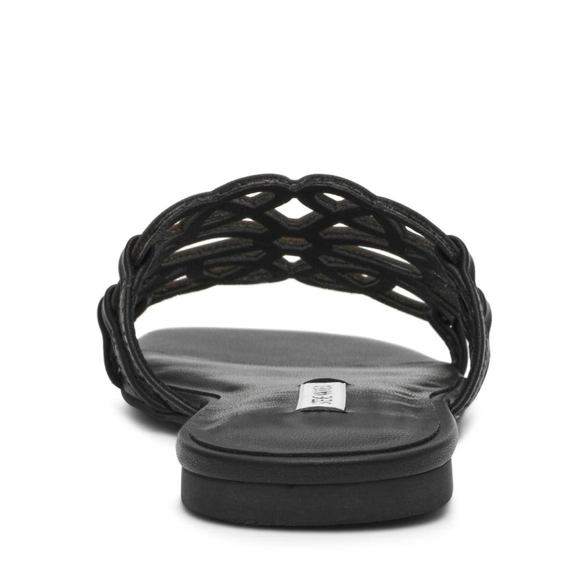 Lotus-CN Black Leather Sandalias Negras Para Mujer