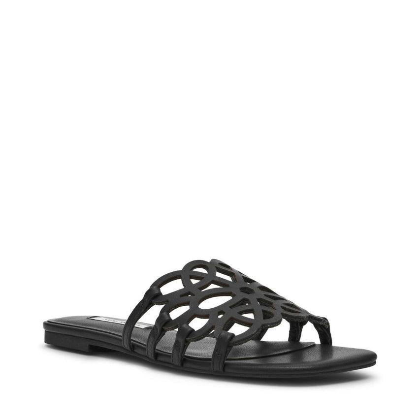 Lotus-CN Black Leather Sandalias Negras