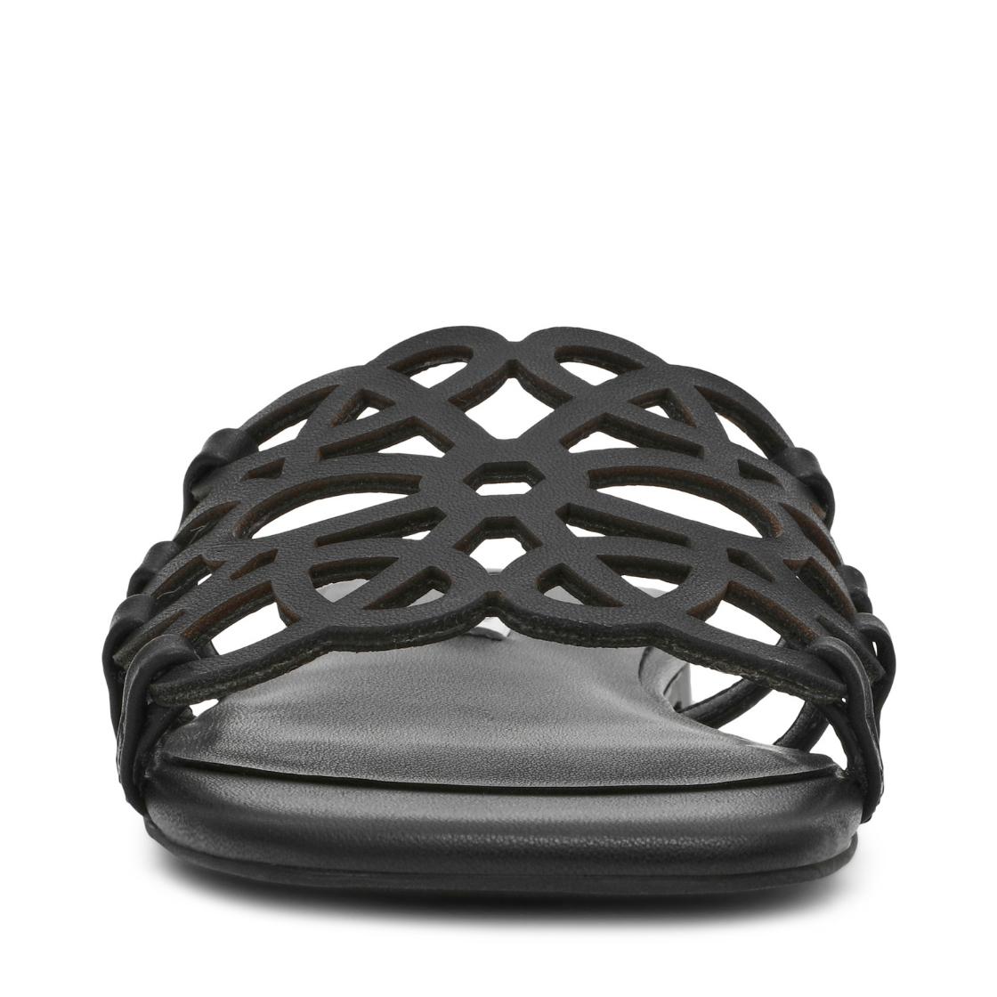 Lotus-CN Black Leather Sandalias Para Mujer