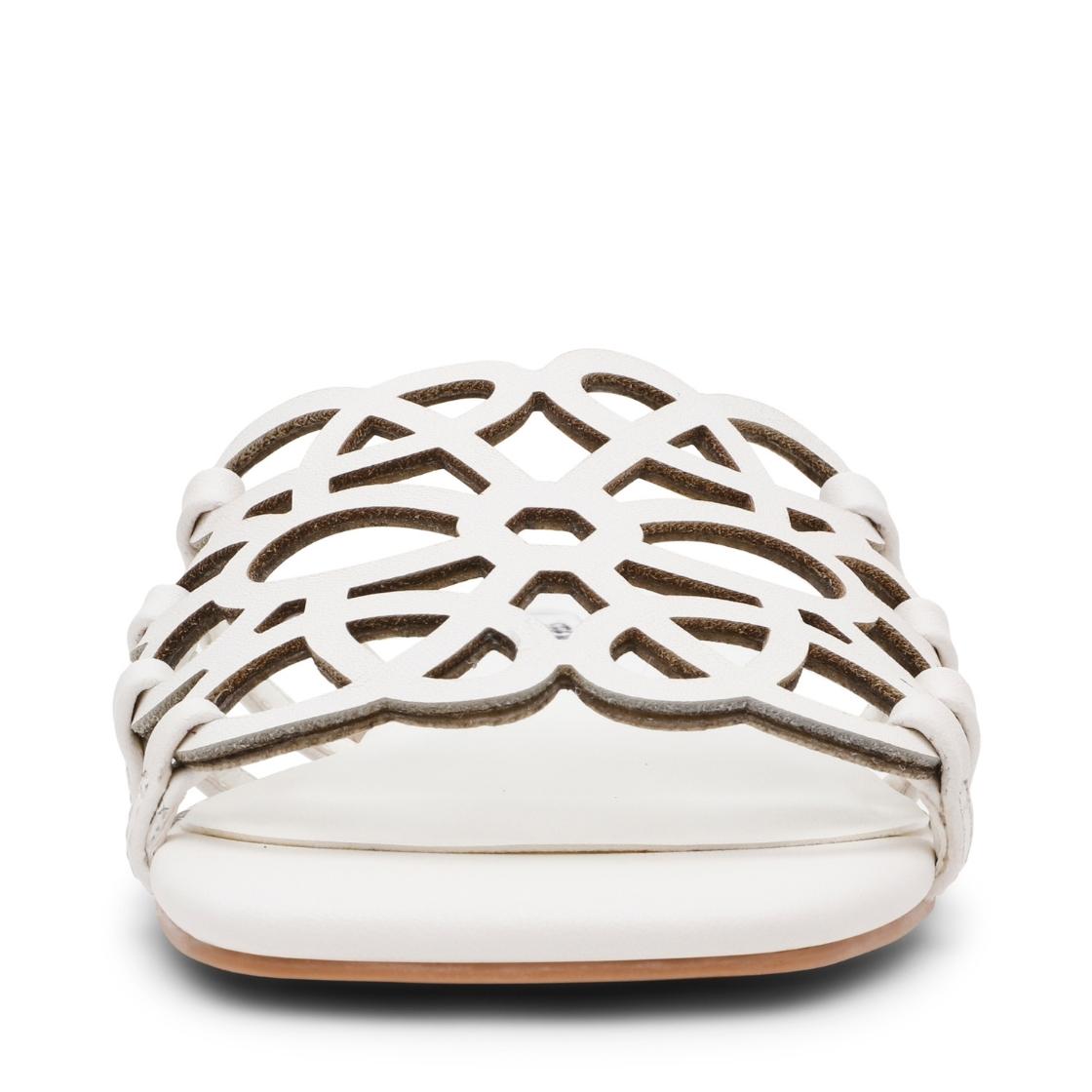 Lotus-CN White Leather Sandalias Para Mujer