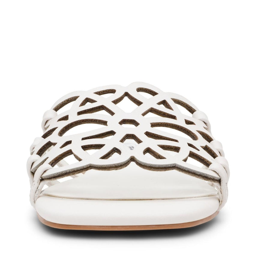 Lotus-CN White Leather Sandalias Para Mujer