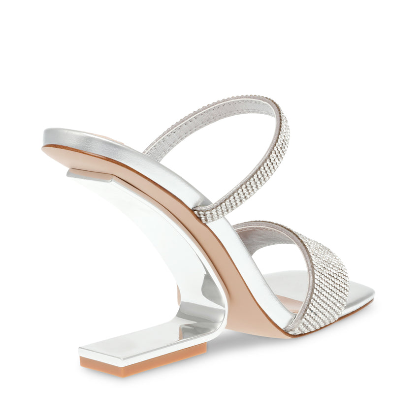 Lotus-R Crystal Sandalias de Tacon Plateadas para Mujer