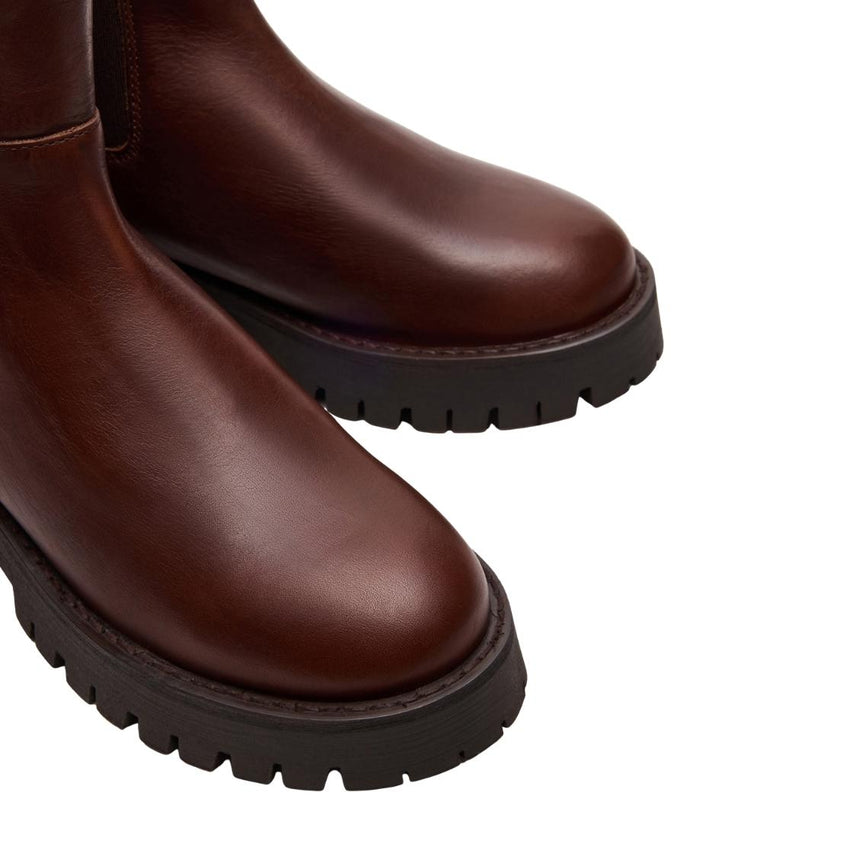 Lowa Brown Leather Botines Cafés Para Mujer