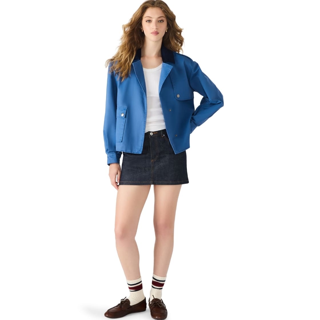Luisa Jacket Dusty Blue Chamarra Azul para Mujer