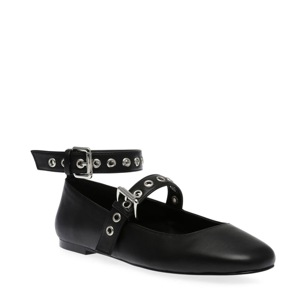 Macbeth Black Leather Flats de Piel Negros