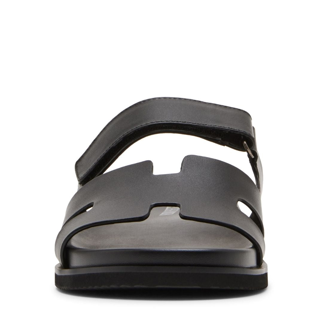 Maiven Black Leather Sandalias para Hombre