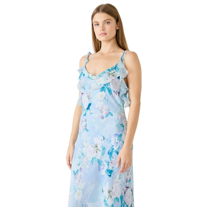 Malenna Dress Bloom Vestido Azul Floreado
