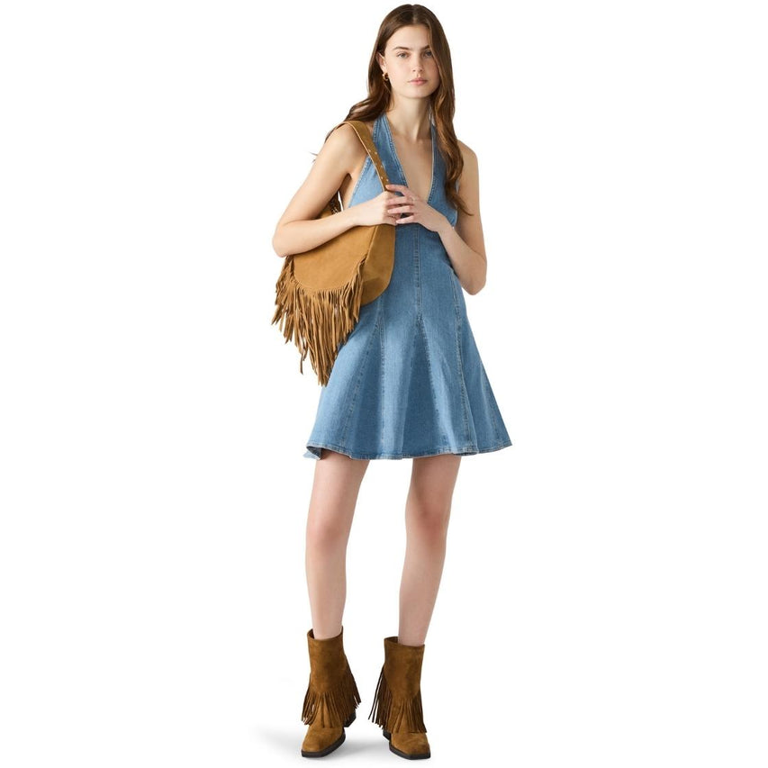 Malia Dress Medi Blue Vestido Halter Para Mujer