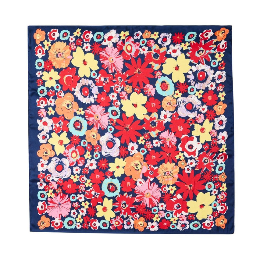 Mascada Navy Multi Accesorios Azul Marino Para Mujer con Flores