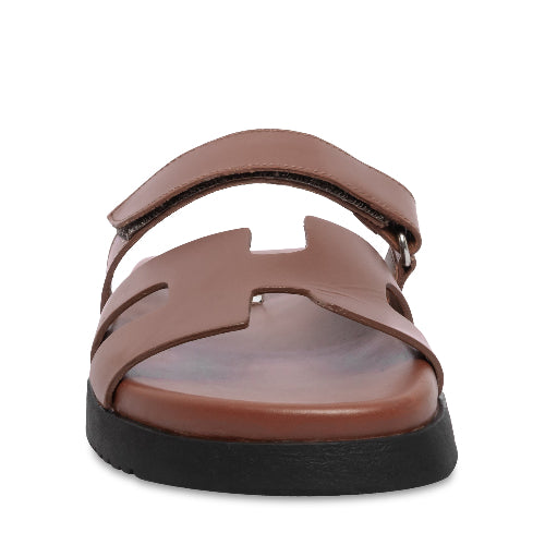 Mayven Camel Leather Sandalias para Mujer