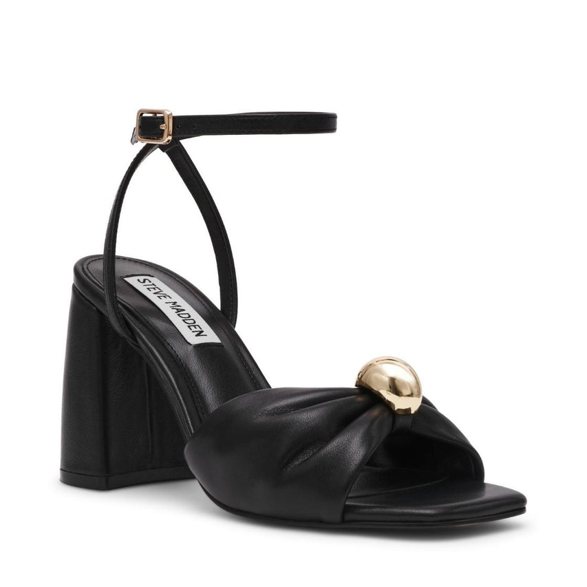 Meladi Black Leather Tacones