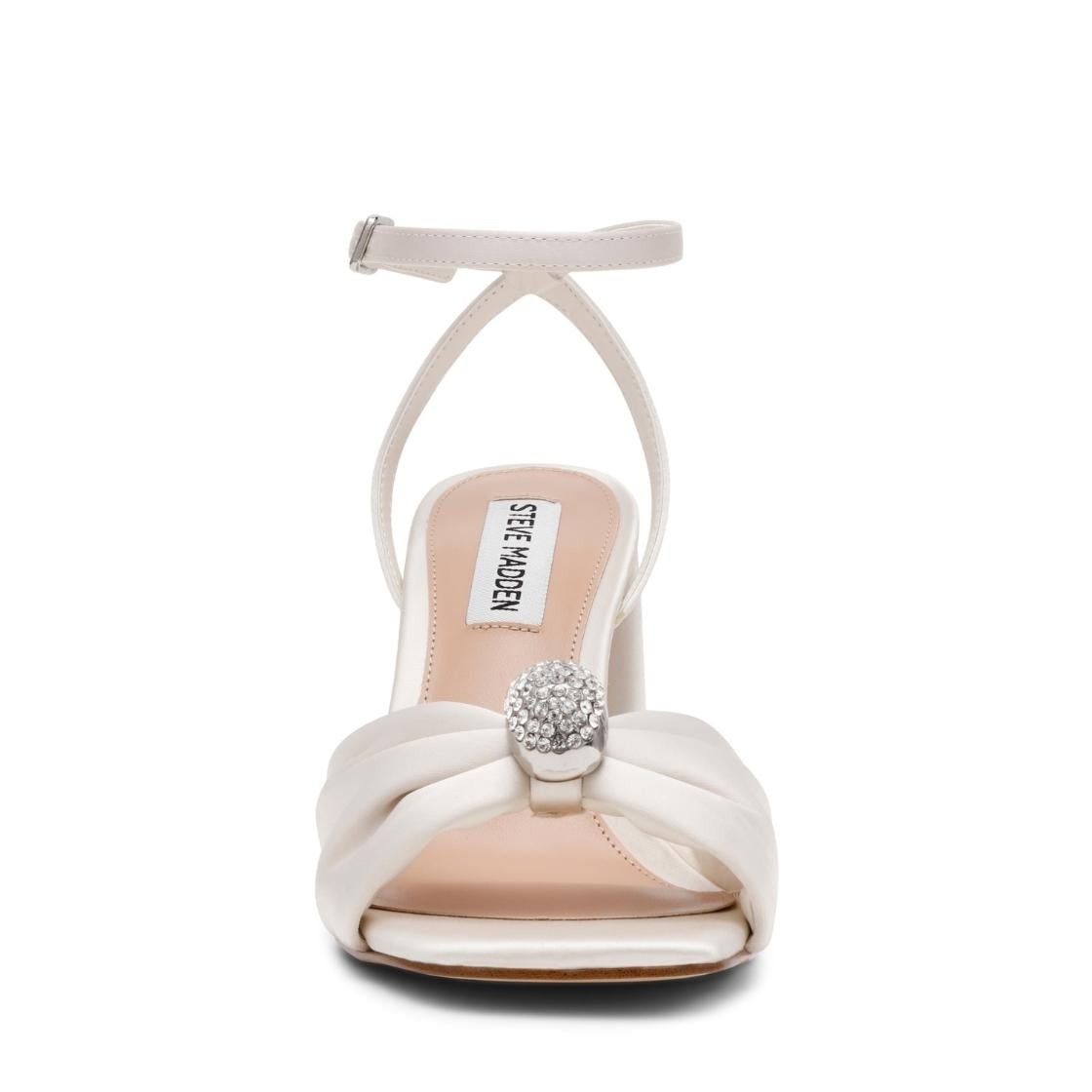 Meladi Ivory Pearl Satin Tacones Abiertos Para Mujer