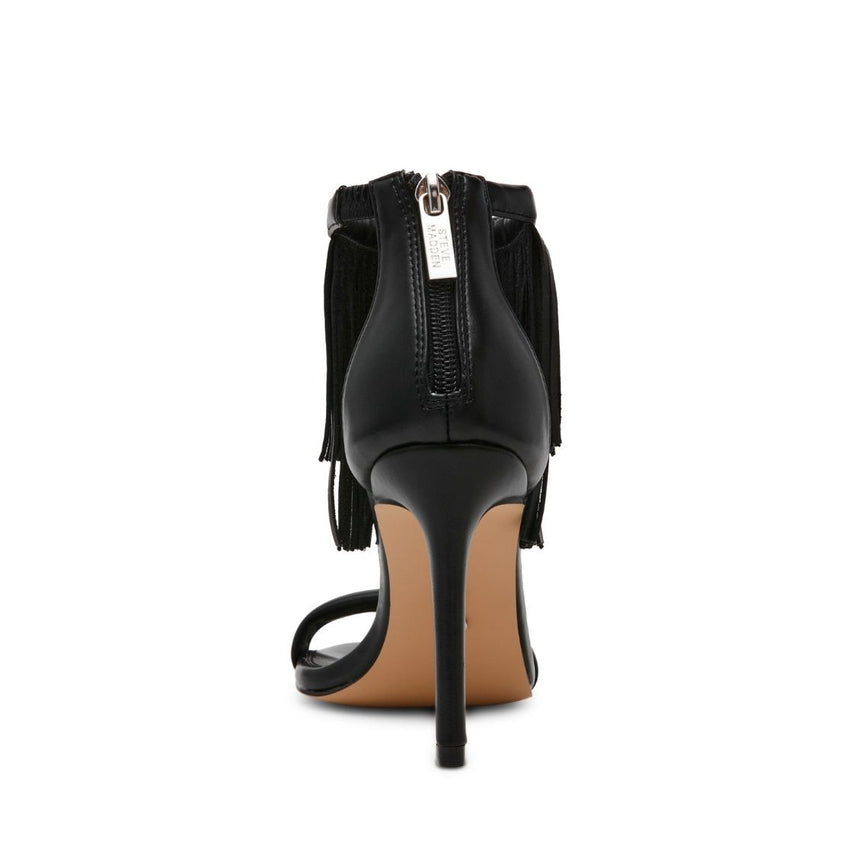 Melodies Black Tacones con Flequillos Negros para Mujer