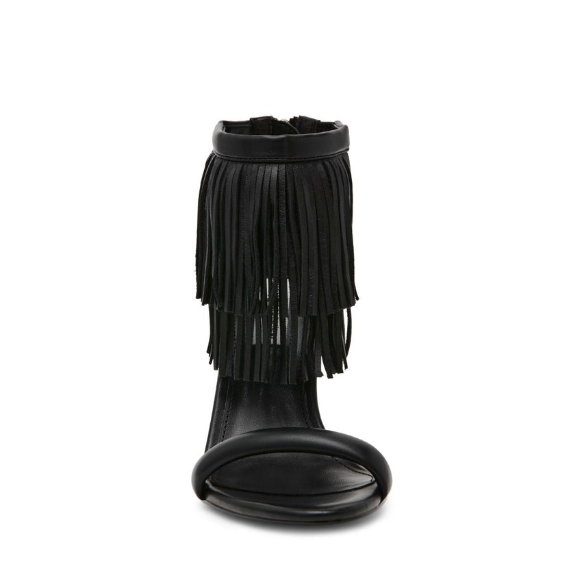 Melodies Black Tacones con Flequillos para Mujer