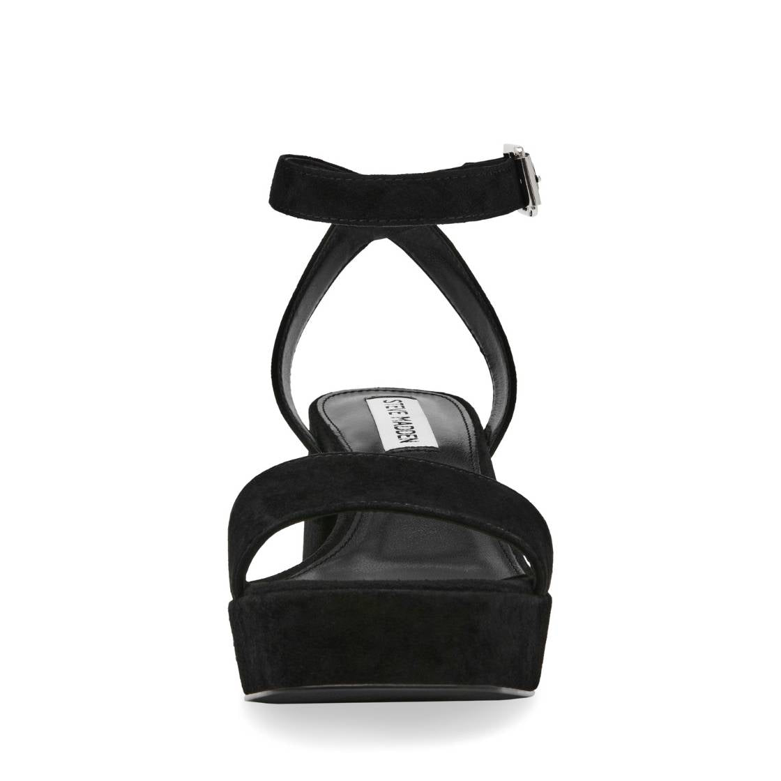 Mercerr Black Suede Sandalias de Tacon para Mujer