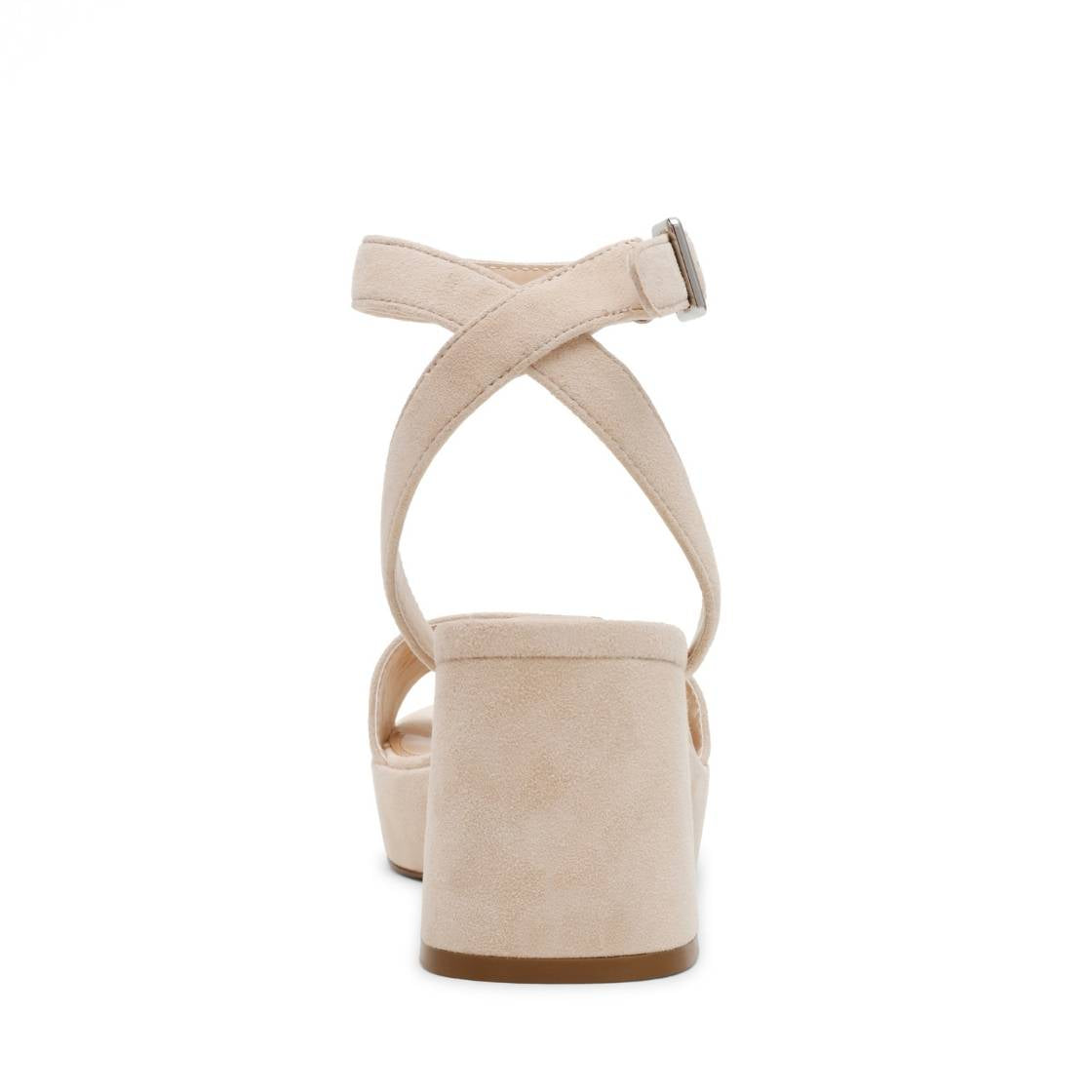 Mercerr Blush Suede Sandalias de Tacon Beige para Mujer