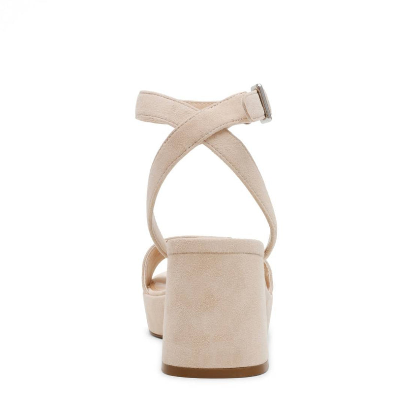 Mercerr Blush Suede Sandalias de Tacon Beige para Mujer
