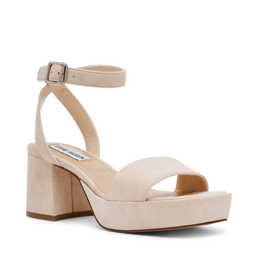 Mercerr Blush Suede Sandalias de Tacon Beige
