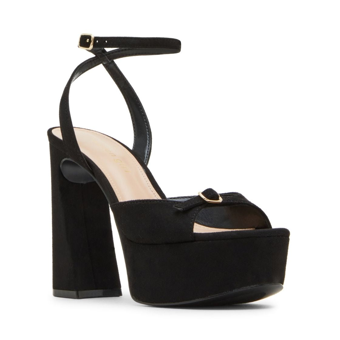 Mett Black Fabric Sandalias de Plataforma Negras