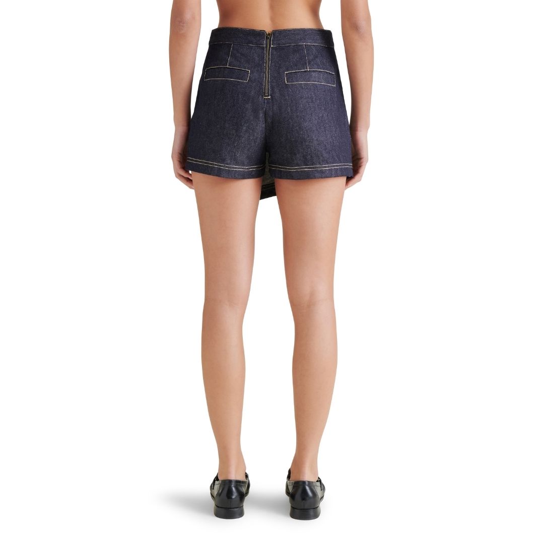 Milena Skort Dark Indigo Falda Short de Mezclilla Azul para Mujer