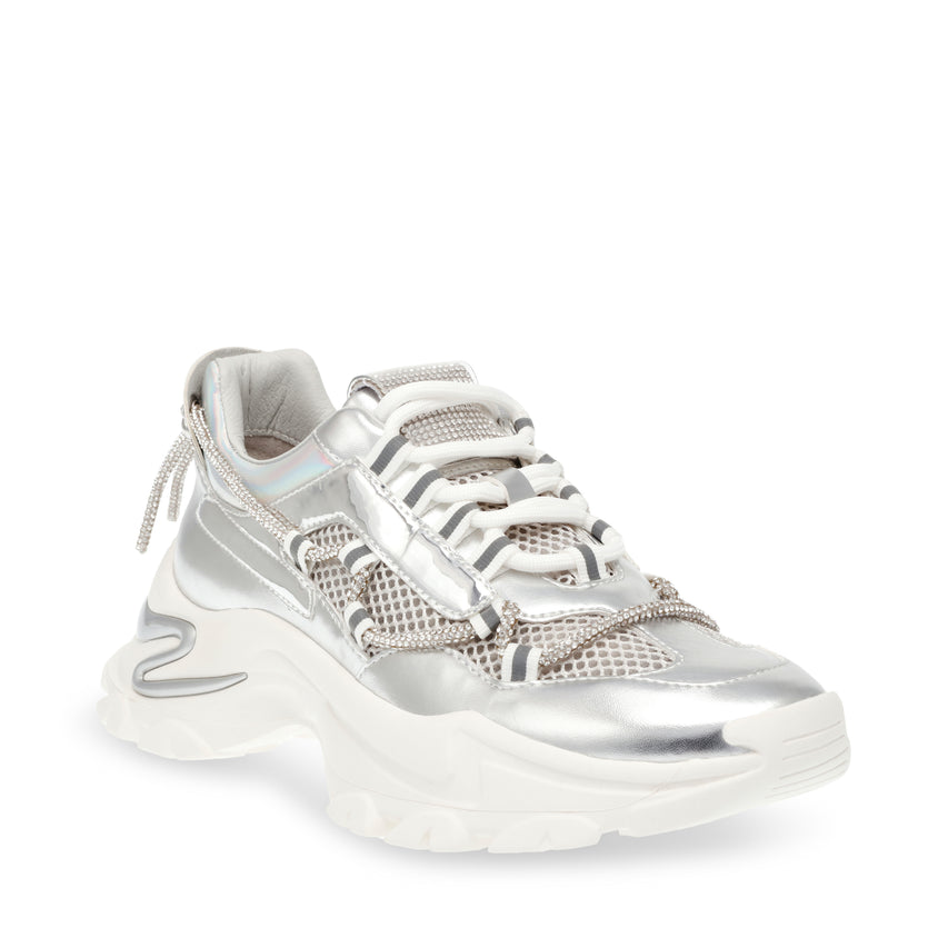 Miracles Silver White Tenis Plateados con Blanco