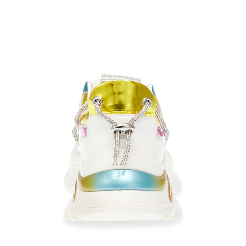 Miracles White Pastel Tenis Blancos con Colores Pasteles para Mujer