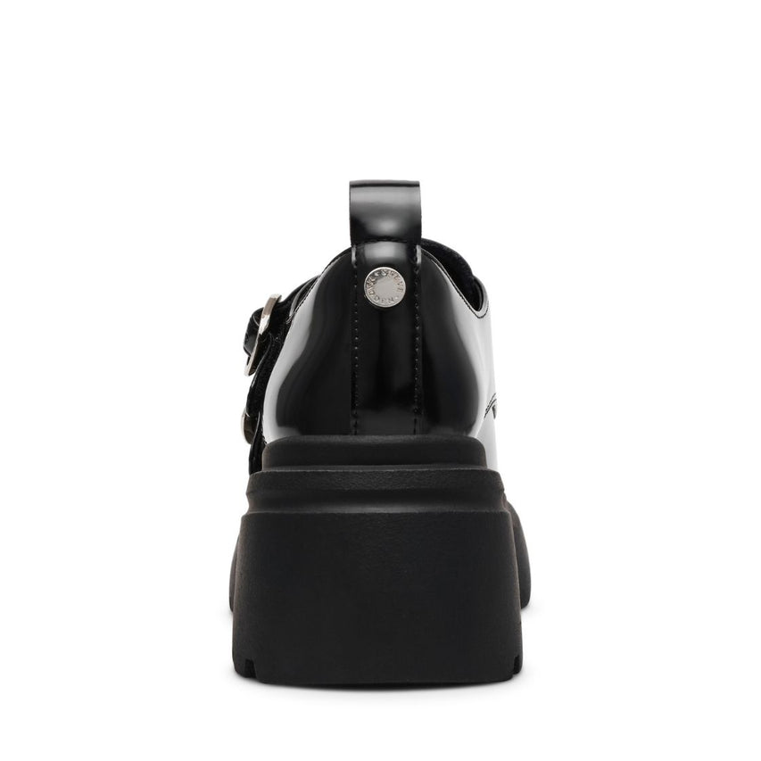 Mock Up Black Box Leather Mocasines de Piel Negros para Mujer