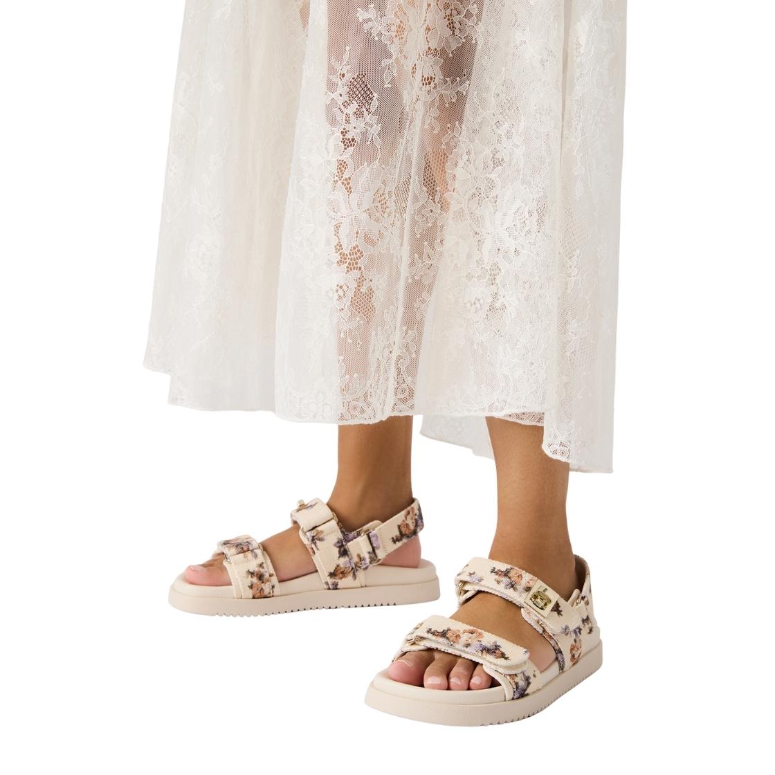 Mona Floral Sandalias Rosas Para Mujer con Estamopado de Flores