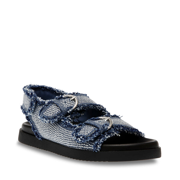 Montel Blue Denim Sandalias de Piso de Mezclilla Azul