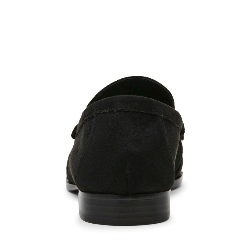 Morgen Black Suede Mocasines de Gamuza Negros Para Mujer