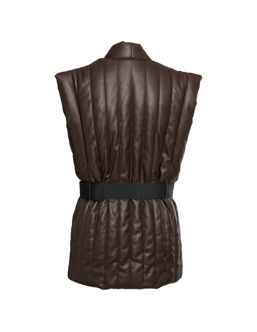 Narcisa Vest Demitasse Chaleco Cafe Oscuro para Mujer