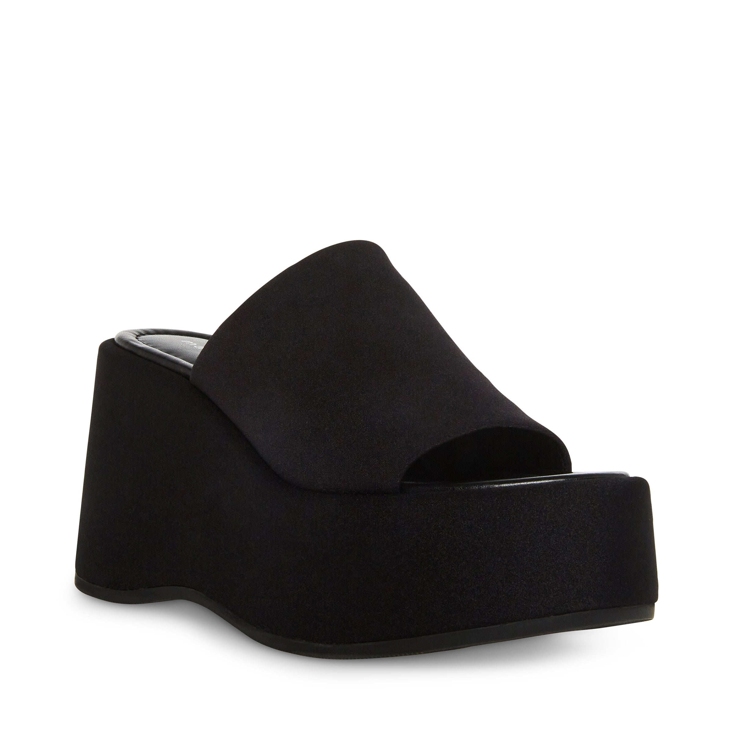 Nico Black Fabric Sandalias de Plataforma Negra
