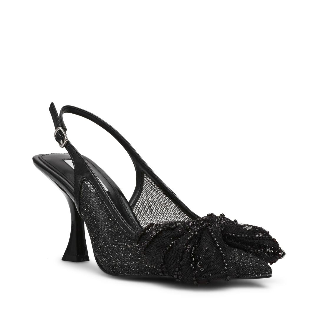 Night Fall Black Tacones con Moño Negros
