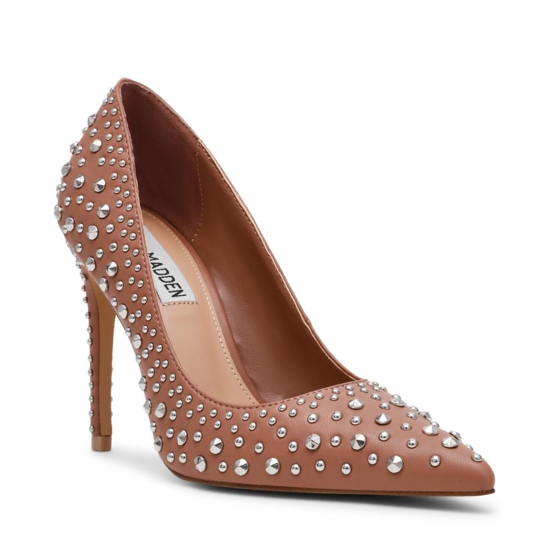 Noir-S Mocha Tacones Rosas con Estoperoles