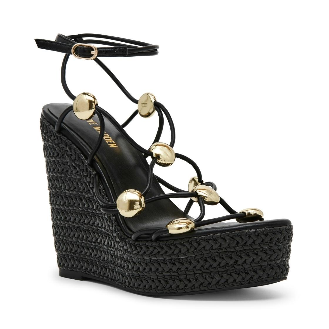 Oasklie Black Sandalias de tacon