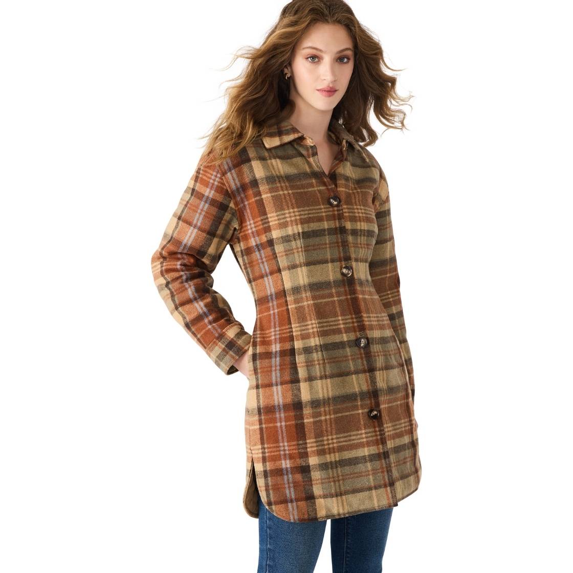 Olea Jacket Plaid Abrigo Cafe