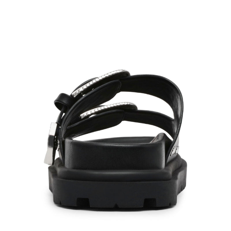 Outcast Black Action Leather Sandalias Negras para Mujer