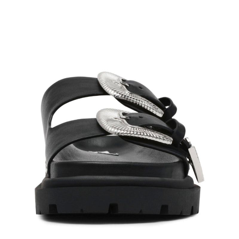 Outcast Black Action Leather Sandalias para Mujer