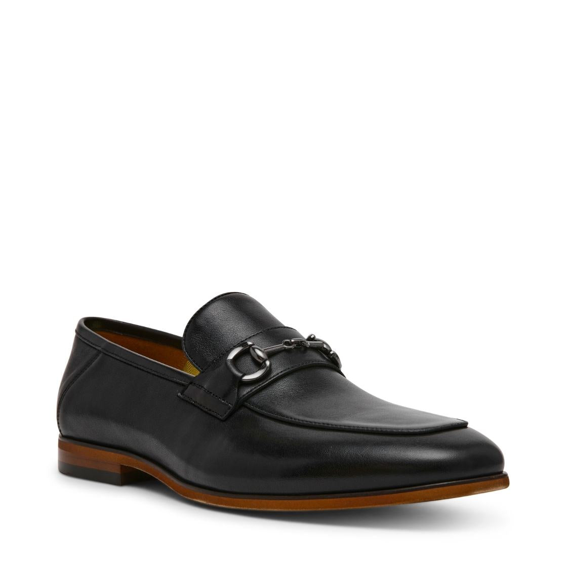 Plannten Black Leather Zapatos de Vestir de Piel Negros