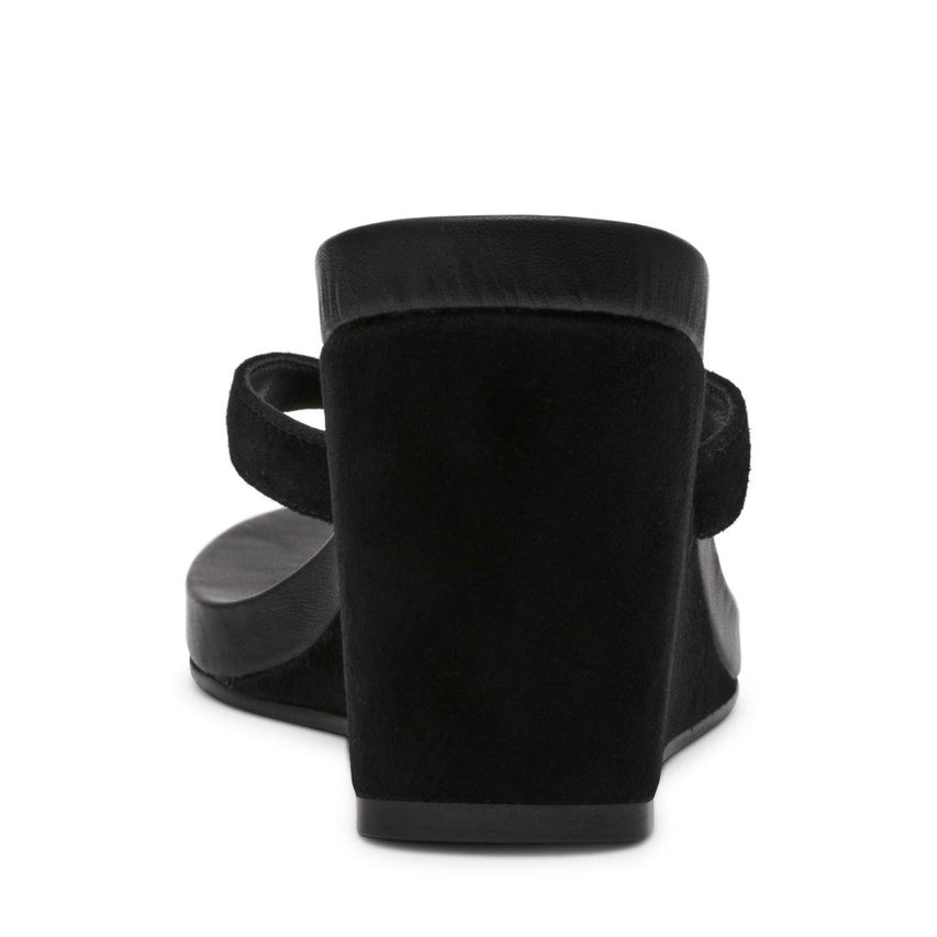 Playing Black Suede Sandalias con Plataforma Negras Para Mujer