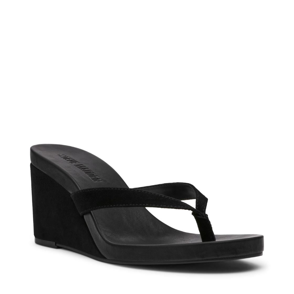 Playing Black Suede Sandalias con Plataforma Negras